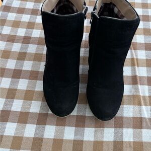 Black Faux Suede Booties
